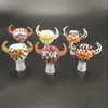 2019 New product 14mm 18mm Wig Wag OX Horn Glass Bowls Colored Heady For Glass Hookah And Ash Catcher Glass Bong Water Pipe