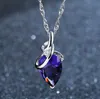 Luckyshin Lot Latest Natural Fire Amethyst Pendants 925 Silver Necklaces American Weddings Jewelry Gift Zircon Pendants 10 Pcs