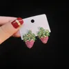 Fashion- Earrigns dla dziewcząt Shinning CZ Owoce Dangler Biżuteria ślubna Kobiety Moda Diament Stud Kolczyk