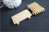 200pcs Wooden Soap Dish Tray Holder Storage Soap Rack Natural Bamboo Box Container for Bath Shower Bathroom Wholesale SN2548