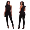 Women's Jumpsuits & Rompers Summer Sexy Solid Black White Women Ladies Sleeveless Clubwear Party Jumpsuit Romper Long Trousers S-XL