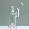 Tubi per l'acqua in vetro a 3 colori Dimensioni giunto Bicchieri da 14,4 mm bong gorgogliatore Pneumatico Perclator riciclatore due funzioni piattaforme petrolifere dab Bong in vetro Narghilè