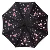 2019 Новый Ветер Устойчив складной зонтик Мужчины Женщины Luxury Романтический Вишни в цвету Большой ветрозащитный Зонтики Черное покрытие 8Ribs Зонтик