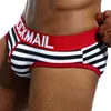 Nueva ropa interior de rayas sexy para hombres, calzoncillos de algodón para hombres, bikini antideslizante transpirable, bragas masculinas gay, calzoncillos, tangas para hombres, tangas T200517