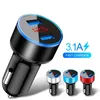 3.1A 5V double USB chargeur de téléphone de voiture affichage LED adaptateur de Charge rapide chargeur de voiture USB chargeur de voiture de Charge rapide pour téléphone portable