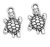 100pcs Silver Plated Tortoise Turtle Charms Pendants for Jewlery Making 21x12mm