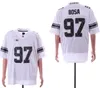 2019 Ohio State # 1 Justin Fields Jersey NCAA OSU # 97 Nick Bosa College Football Maglie casa lontano Rosso Nero Bianco