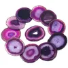 1LOT (5pc) Naturlig agatskivor färgad lila, oregelbunden form kristall geode stenplatta kort, hem prydnad smycken gör 1,5 "-2"