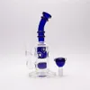 8inch Color Perc Glass Bong Smoking Pipes Hookahs Water Dab Rig with a 14mm colour bowl included Global delivery