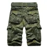 Short d'été pour hommes, outillage de Camouflage, couleur unie, fermeture éclair, multi-sacs, pantalons décontractés à cinq points pour hommes