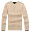 2019 Ny högkvalitativ mil Wile Polo Brand Mäns Twist Sweater Knit Cotton Sweater Jumper Pullover Tröja Små hästspel