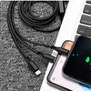 Câbles de chargeur Micro USB Type C 3 en 1 de qualité supérieure, Port USB 2,4a, plusieurs cordons de charge rapide, câble de téléphone portable
