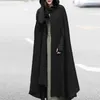 202222Autumn Cloak Cappotto con cappuccio Donne Vintage Gothic Cape Poncho Medieval Victorian Caldo Lungo Punto aperto Giacche Plus Size