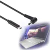 ブラックUSB-C/Type-C〜4.0 x 1.7mmラップトップ電源充電ケーブル1.5m