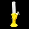 Straight banana water pipe silicone bongs dab rigs smoking hookah bong rubber pipes with free glass bowl