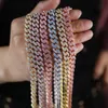 2020 Новая мода Miami Cuban Link Change Ожерелье 10 мм Полноразъемное Bling Blingced Out Красочные Кубические Циркония Женщины Ювелирные Ожерелья