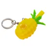 Pineapple Silicone Glass Water Bong Smoking Pipe Portable Smoke Pipes Glass Bowl Oil Burner Wax Rig 71mm Tobacco Hookah With Keychain SP234