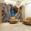 Gepersonaliseerde aanpassing 3D stereo grot waterval muurschildering behang woonkamer galerij moderne creatieve decor behang fresco's