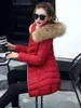 Женские зимние куртки и пальто 2019 Parkas для женщин 4 цвета ватная куртки теплые туалеты с капюшоном большой из искусственного мехового воротника V191025