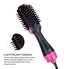 Professional One Step Secador de cabelo escova volumizer 2 em 1 alisador e curling Hot Air Curling ferro Rotating Rollers Comb