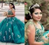 emerald quinceanera klänningar