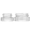 Food Grade Non-Stick 3ml 5ml Glass Jar Tempered Glass Container Wax Dab Jar Dry Herb Container With Black Lid EEA899