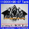 + Tank för Honda Blackbird CBR1100 XX CBR1100XX 96 97 98 99 00 01 271HM.13 CBR 1100XX Glansig Silvery 1996 1997 1998 1999 2000 2001 Fairings