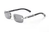 Nytt mode sport optiska glasögon Kantlösa fyrkantiga solglasögon träbågar Fyrkantiga bågar charmar buffelhorn glasögon med box lunetter