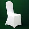 50PCS White Lycra Chair Cover Christmas Party Cheap Spandex Chair Covers Wedding Celebration Ceremony Elastic Seat Cover 2018