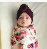 Modische niedliche Säuglingsbaby-Kind-Kleinkind-Kinder Unisex-Ball-Knoten-indischer Turban bunter Frühlings-niedlicher Baby-Donut-Hut einfarbige Baumwolle WL1198