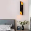 Post Nowoczesna czarna złota lampa ścienna Światła LED Współczesne sylwetki śródbłonka na ścianę kinkietową zamontowaną dla domu El sypialnia 8797087