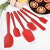 6pcs/lot Silicone Kitchen Cream Scraper Six-Piece Spatula Brush Set Non-Stick Heat-Resistant Cooking Utensil Baking Tool LX2825