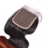 Kroppsvåg mörkbruna hårväv med spetslås 1b 33 Auburn Hårbuntar med spetslåsfria del Virgin Brasilianska Ombre Hair