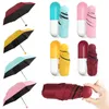 Mini Capsule Women Umbrellas Anti-UV Umbrella Ultra Light Five Folding Pocket Umbrellas Compact Children Windproof Rain Sun Umbrellas