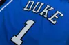 Duke Blue Devils Kyrie Irving College Баскетбольный мужской колледж № 1 Kyrie Irving сшитые баскетбольные рубашки Белый Синий Черный Средняя школа