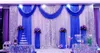 Wedding Decorations 3MX6M ice silk Fabric Satin Drape Curtain Silver Sequins Swag Party Stage Performance Background Decoration