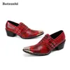 Batzuzhi Nouveau design Chaussures Hommes Talons Robe en cuir véritable Chaussures Hommes Parti rouge et des chaussures de mariage Hommes d'affaires