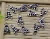 Wholesale 100pcs Ghost skull Alloy Charms Pendant Retro Jewelry Making DIY Keychain Ancient Silver Pendant For Bracelet Earrings 13x8mm