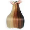 İnsan saç uzatma yılında P27 / 613 Piyano Renkli Remy Bant Düz Vücut Dalga 18 20 22 24inch Sarışın Cilt Atkı Dikişsiz Saç Uzantıları 100g