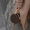 Markendesign echtes Lederbrauner Mono Farbe Neue Frauenkreuzkörper Mini Boite Chapeau Taschen Lady Leder Boite Chapeau -Tasche