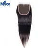 MikeHAIR Top-Spitzenverschluss, 4 x 4 brasilianisches glattes Haar, 1B, natürliche Farbe, Spitzenverschluss, peruanisches, indisches, malaysisches, glattes Echthaar