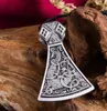 JF084 Viking Axe Necklace Norse Engraved Special Symbol Pattern viking Amulet Pendant Vintage Necklaces Women Jewelry2678914