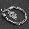 Bracelets de chaîne en argent antique Hamsa bijoux pour femmes hommes filles dame mode élégant main de Fatima mauvais œil coeur bracelet à breloques bracelet cadeaux