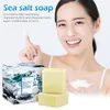 100 جرام ملح البحر مصنوع يدويًا من حليب الماعز الطبيعي صابون معالجة الوجه صابون حمام دش صابون للجسم