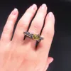 Fashion- shape Cool ring Gun Black Jewelry Green Stone Cocktail party Rings Girl Jewellery