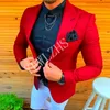 Bonito Um Botão Groomsmen Peak Lapel Noivo TuxeDos Homens Suits Casamento / Prom / Jantar Melhor Homem Blazer (Jacket + Calças + Gravata) K38