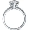 Eccellente anello nuziale con diamante sintetico brillante da 2 carati per anello femminile in argento sterling massiccio con copertura in oro bianco222 g