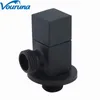 VOURUNA Matte Black Angle Stop Válvula Quadrada / Rodada de Bronze Banheiro Triângulo Adaptador Adaptador de Válvula G1 / 2 Polegadas IPS Turn Interruptor