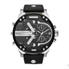 Designer Watches Men Large Dial Quartz Casual Watch Leather Stainless Steel Strap Clock Montres Homme