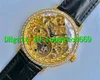 BBR Nowy luksus altiplano zegarek szwajcarski turbillon Manual Windin żółte złote diamenty diamentowe ramię żółte złoto szkieletowe menów 1346580